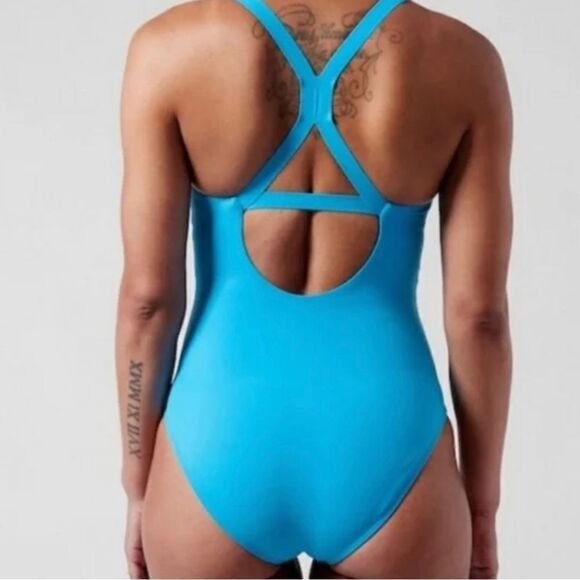Athleta Malibu one piece swimsuit Santorini blue size XL. - Picture 2 of 9